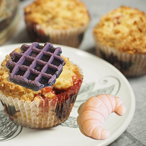 Onnpnn Waffle Silicone Mold, Simulated Waffle Candle Molds, Waffle-Shape Soap Moulds, French Waffles Bread Design Snack Mold, Artificial Food Cookie For Aromas Chocolate Candy Dessert Clay Resins #TOP3