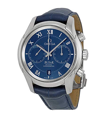 Omega De Ville Blue Dial Blue Leather Men's Watch 43113425103001