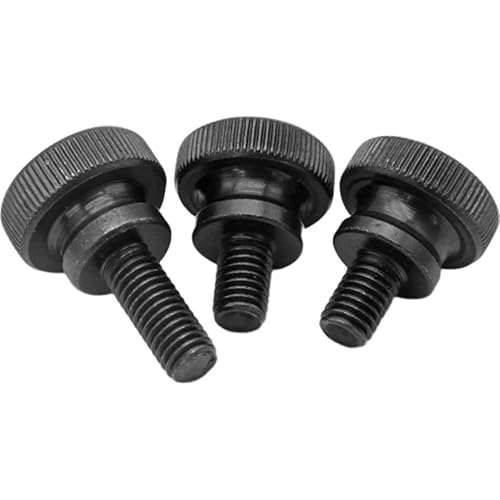 Miniatura 8 de Foyoram 5 unids M8x10mm negro cabeza alta mano tornillo paso doble capa moleteado ajuste mecánico perno clavo