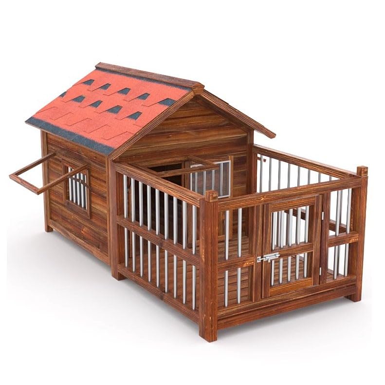 FAlkin casa para Perros Exterior Casa para Perros, Perrera de Invierno al Aire Libre para Perros pequeños, medianos y Grandes(Color:1,Size:90 * 215 * 104cm)