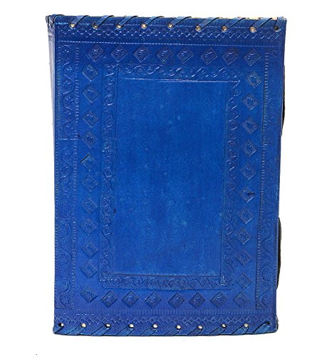 Image of Vintage Fashion 7 x 5 Inch Leather Journal Diary with Lock n Key (dark blue), 100 Pages