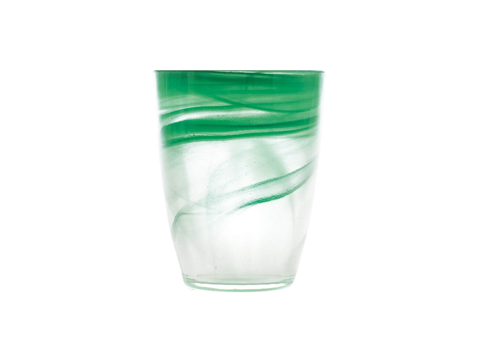 H&H Alabastro Set 9 Bicchieri, Vetro 230 ml, Multicolore, 9x9x11 cm, 9 Unità