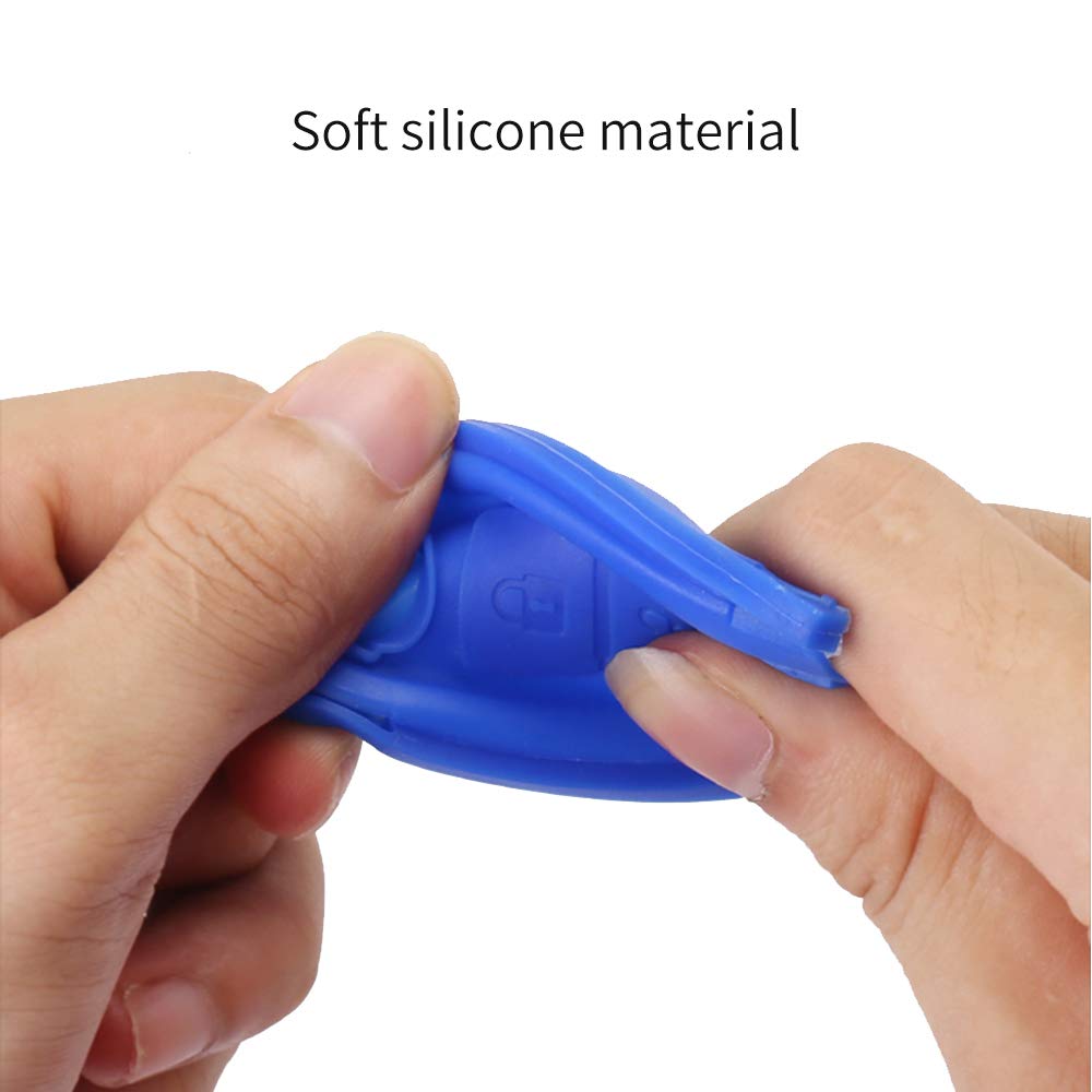 Ontto Custodia Portachiavi In ABS E Silicone Per Toyota - Effetto Carbonio Nero, Protezione 360° Con Cacciavite Incluso
