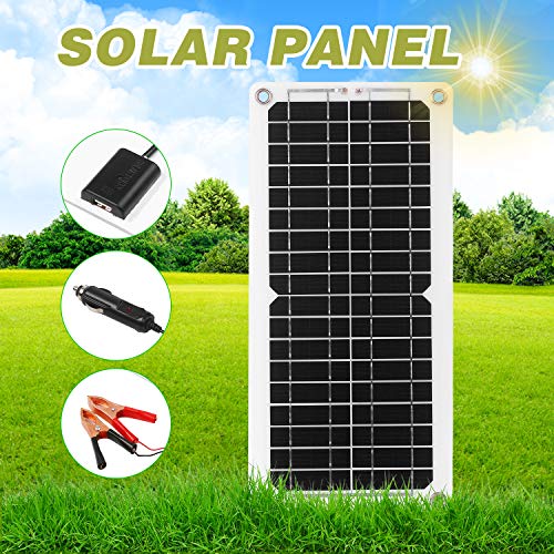 12W 12V Solar Panel Kit mit Laderegler USB Port Off Grid Monokristallines Modul mit SAE Anschlusskabel Kits für Camping… – Bild 3