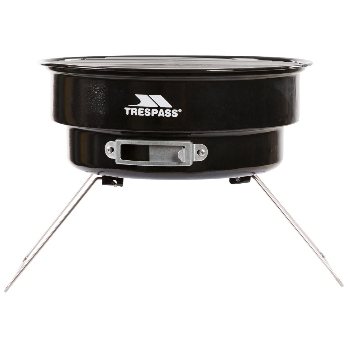 Trespass Barby Barbecue 2 Niveaux de Barbecue Portable pour Camping, extérieur, Jardin, Festivals avec poignée et Pieds Amovibles Noir 24 x 27 x 27 cm