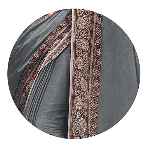 Image of MIRCHI FASHION Women Saree Ethnic Motif Print Chiffon | Breathable Lightweight Plain Weave Sari for Office and Daily Use (Available in 20 Designs)