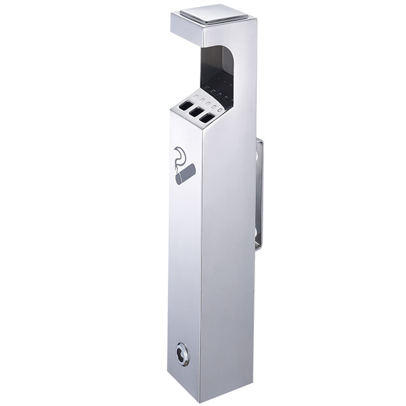 JYHHGDS Wall Ashtray for Outside, Stainless Steel Outdoor Cigarette Ashtray Public Smokeless Ash Tray Lockable