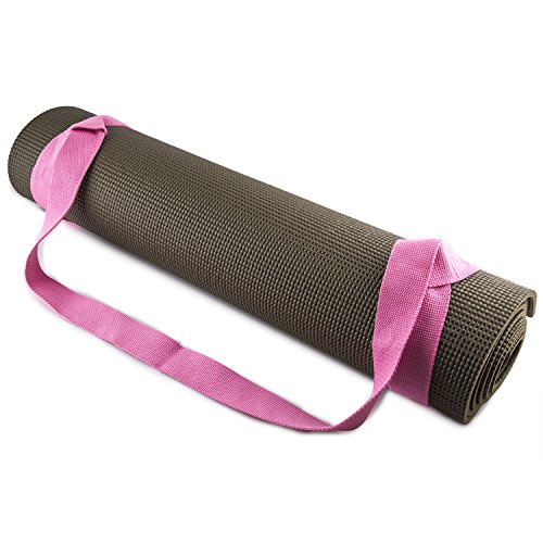 Adjustable Cotton Yoga Mat Carrying Strap, Pink