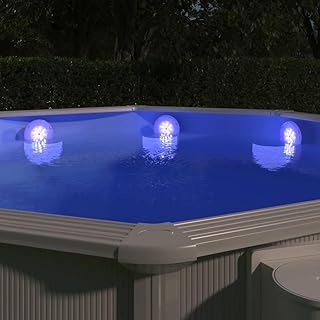 WKIEQACO Hogar y jardín, lámpara LED flotante sumergible para piscina con control remoto, color blanco