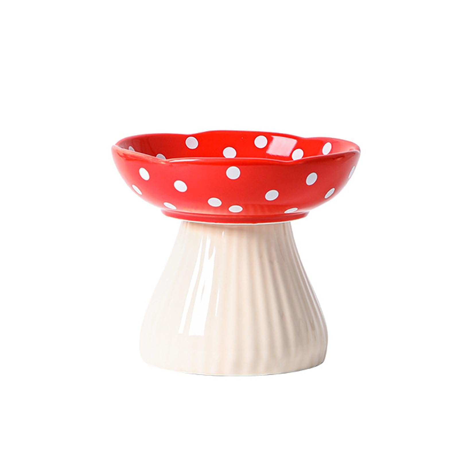 Miska dla zwierząt, podwyższona ceramiczna miska dla zwierząt Miska dla kotów Miska dla małych psów Miski na wodę, Podwyższona miska dla kotów dla kotów domowych, Karma sucha/mokra(Red)