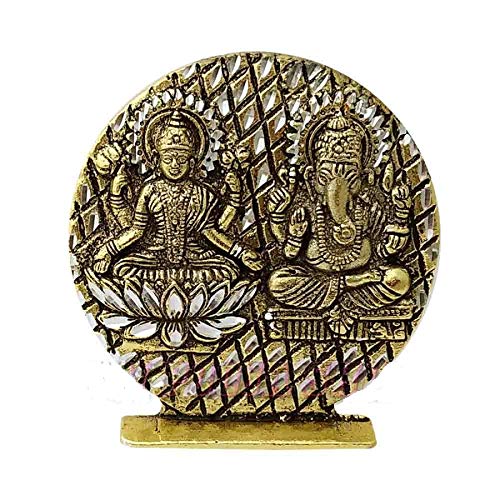 Om Pooja ShopLaxmi Ganesh Gift Item for Desktop set of 5 (Golden) (5)