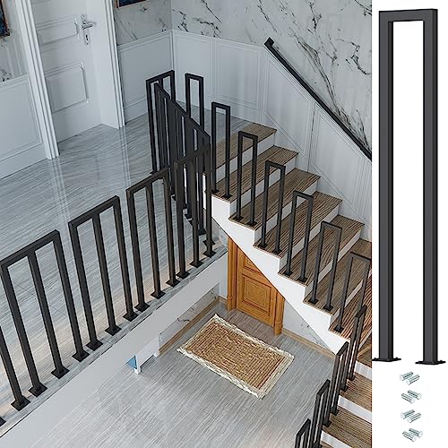 Balustres d'escalier en fer noir traité contre la rouille en extérieur