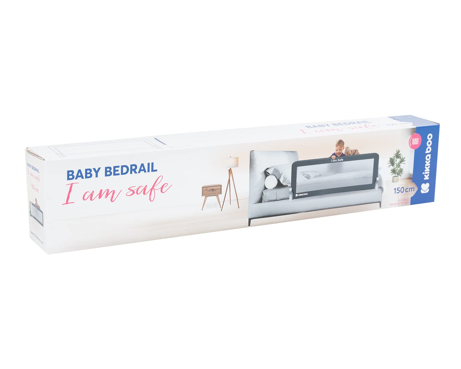 Kikkaboo protezione il letto Sono sicuro 150 cm pieghevole protezione il letto, colorazione:marrone chiaro