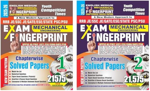 Image of Youth Competition Times | Mechanical Engineering Exam Fingerprint Volume 1 + Volume 2 Combo Set of 2 Books Chapterwise Solved Papers - English Medium - New Edition