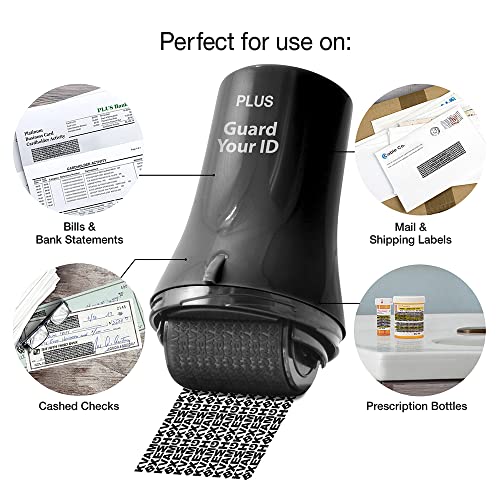 Image of Guard Your ID Wide Advanced Roller 2.0 Identity Theft Prevention Security Stamp Black