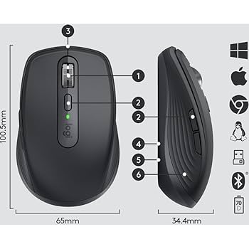 Logitech MX Anywhere 3 Wireless Mouse - Black : Amazon.ca