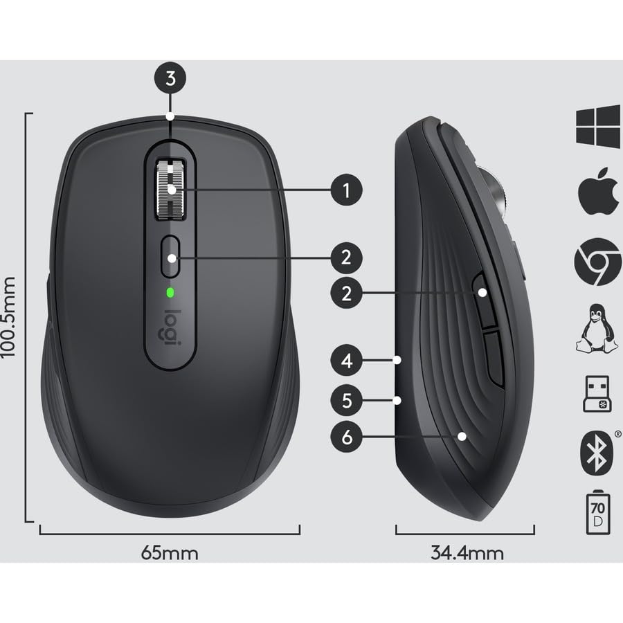Amazon.com: Logitech MX Anywhere 3 Wireless Mouse - Black Amazon.com: Logitech MX Anywhere 3 Wireless Mouse - Black