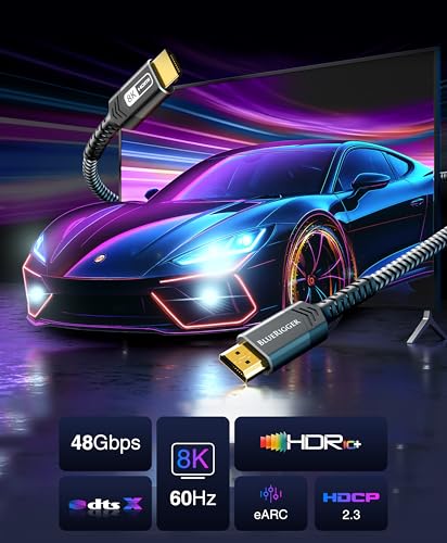Cable HDMI 8K de 48 Gbps BlueRigger de 4.5 metros para PS4 y Xbox 3
