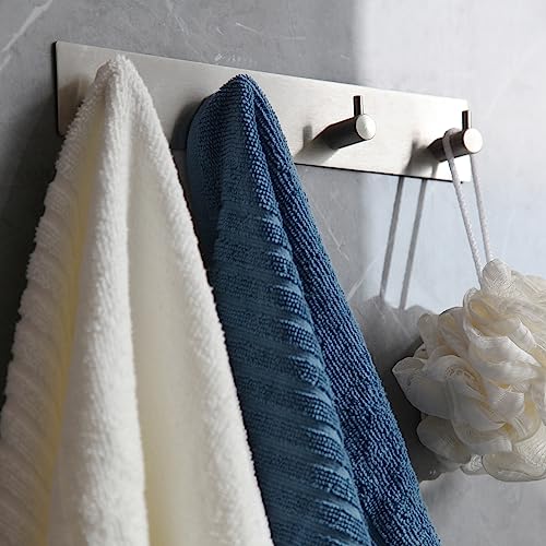 Image of Self Adhesive Towel Hooks for Bathrooms Stick on Wall hooks 4 Coat hooks
