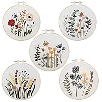 花と竹の刺繍掛軸 約54cm Amazon | 刺繍キット クロスステッチ 刺繍セット 竹製 刺繍枠5本 20CM