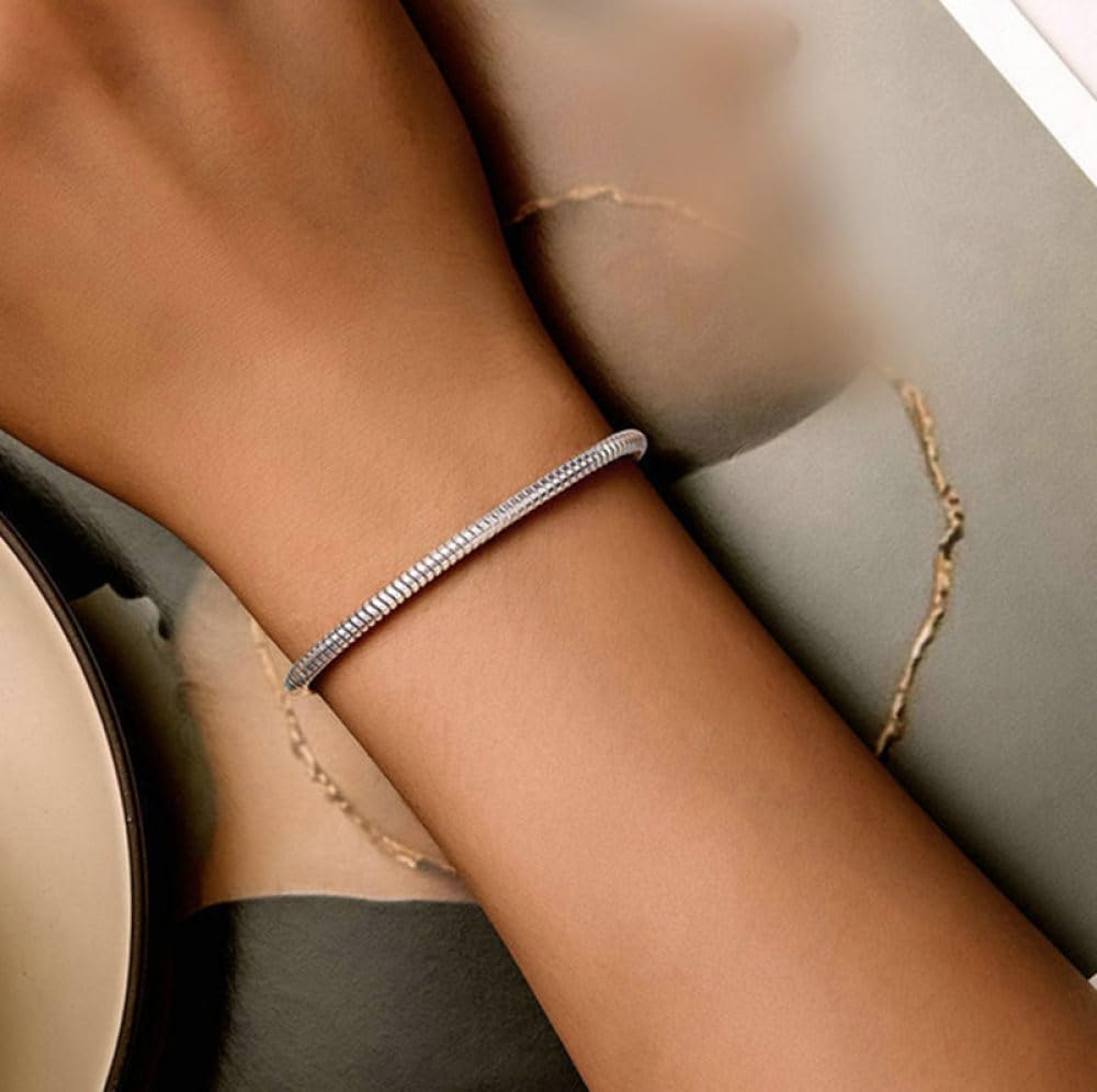 Pulsera Personalizada De Diseño De Cadena De Hueso De Serpiente Simple,Pulsera De Amor Amistad Aniversario Cumpleaños Acción De Gracias Pulseras Mujeres Mamá Su Novia