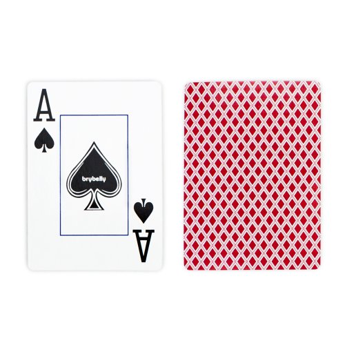 Brybelly Single Red Deck, Wide Size, Jumbo-Index, Plastic-Coated Playing Cards #TOP1