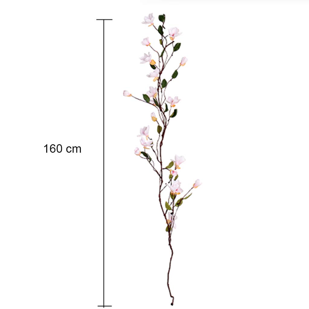 Flores de Magnolia Artificial, Flores de Seda Falsa Vid Floral decoración de Pared Fiesta decoración del hogar simulación Regalos de Flores, 160 cm, 4 Piezas,Pink-160 cm