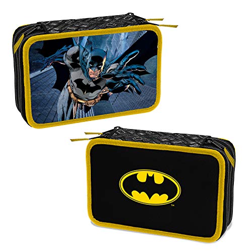 Batman Astuccio Scuola 3 Cerniere Completo di Cancelleria