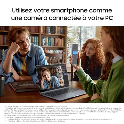 Samsung Galaxy Book4 360 Ordinateur portable 15.6'', Intel Evo Platform – Intel Core Ultra 7, 16Go RAM 512Go SSD Intel Graphics, Argent, clavier AZERTY FR