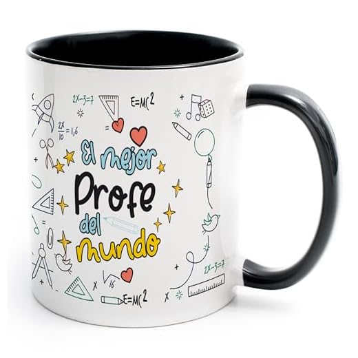 Taza Profesor- Taza el Mejor Profe del Mundo- Regalo Original- Fin de Curso- Taza Desayuno/Café - Céramica 350ml- taza Maestro/Maestra