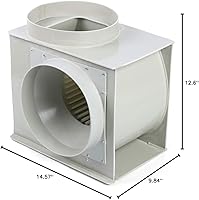 Vista 10 de Kaibrite Extractor centrífugo de 10 pulgadas, ventilador centrífugo de grado comercial 1354CFM, ventilador de ventilación, ventilador de laboratorio