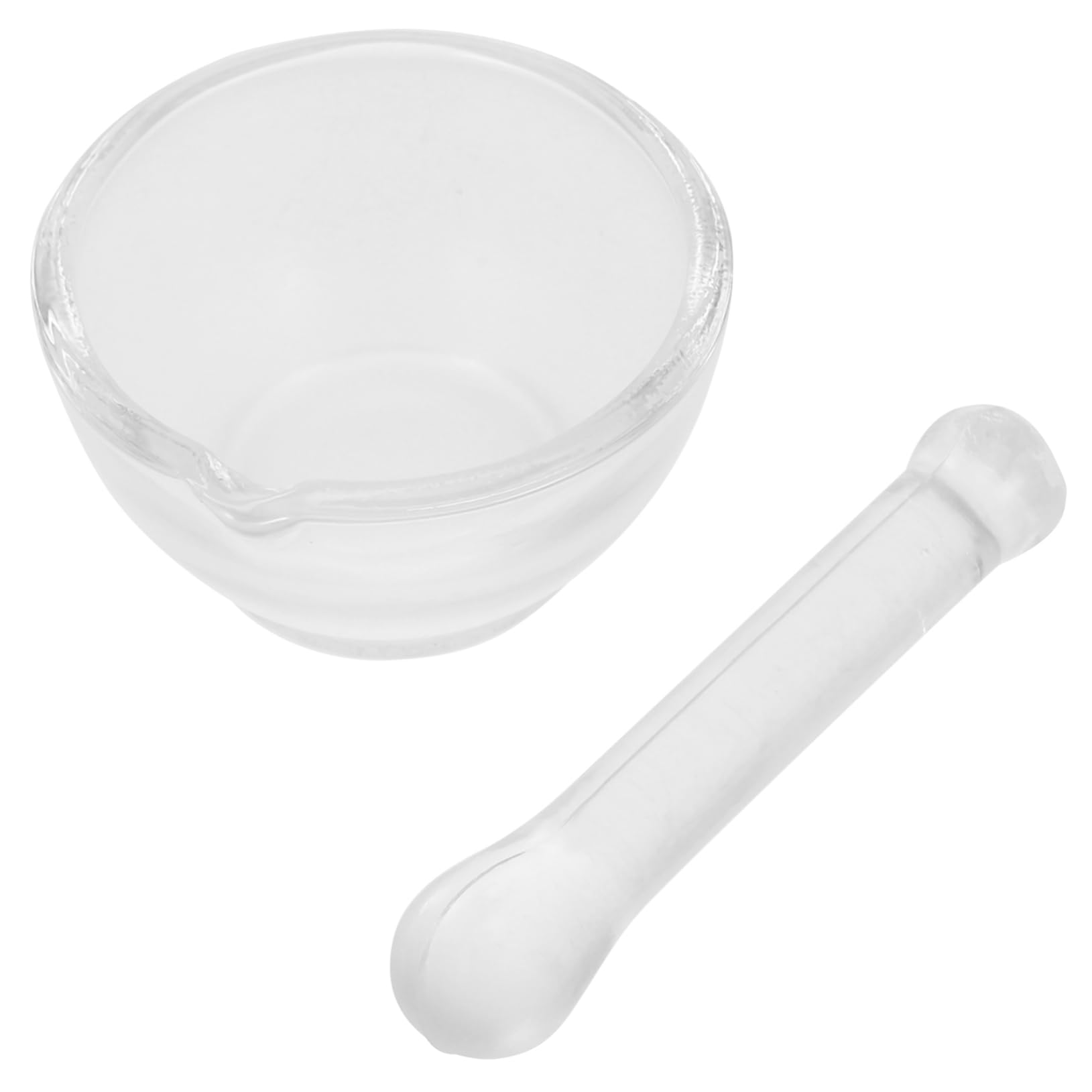 iplusmile 5juegos Mortero y Pilón De Vidrio Para Laboratorio Base Estable Para Experimentos Químicos y Cocina Fácil De Limpiar Material Resistente