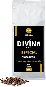 Café Especial em Grãos - Torra Média | 100% Arábica | Icatú | Notas Frutadas e Acidez Equilibrada | Produzido no Sul de Minas Gerais | Certificação SCA | Ideal para Espresso e Coado - 250g - Divino Café mais que Gourmet é Especial!