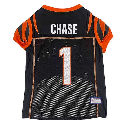 Pets First Cincinnati Bengals Ja'Marr Chase Jersey para perros y gatos, mediano