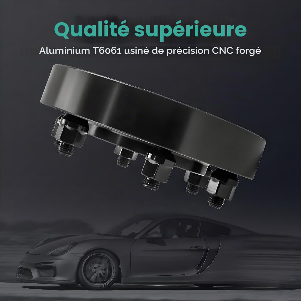 maXpeedingrods Lot de 4 élargisseurs de voie, 6 x 139,7 mm, noirs, pour Toyota 4Runner, Sequoia, FJ Cruiser, Tundra, Tacoma Trucks/SUV (1996-2015)