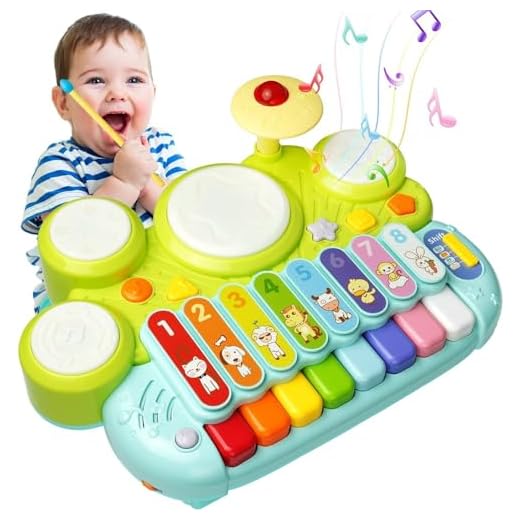 Xylophone Table Music Toys of Ohuhu, Multi-Function Toys Kids Drum Set, Discover & Play Piano Keyboard, Xylophone Set Electronic Learning Toys for Baby Infant Toddler for Kids