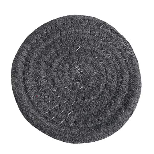 image for SHACOS Woven Braided Coasters Set of 6 Cotton Thick Large Drink Coaste
