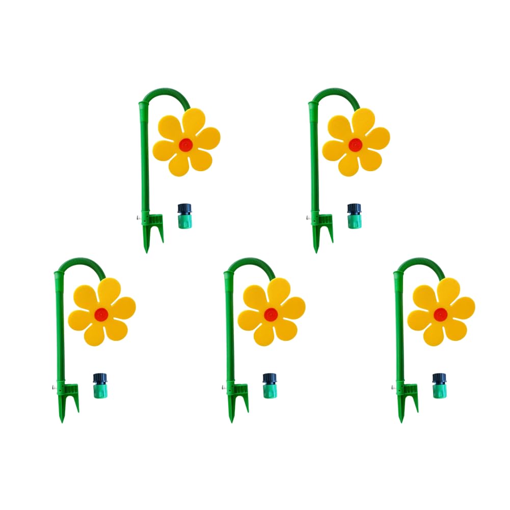 5PCS Sprinkler Blume Garten, 6 m Reichweite, 360° Rasensprinkler Tanzende Blume, Spritzblume, Bewässerung Sprenger beweglich, Rasensprenger, Gartensprenger, for Garten, Terrasse, Rasenfläche