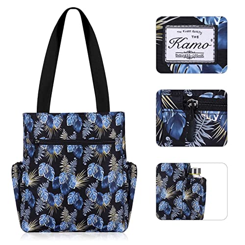 Image of KAMO Floral Tote Bag - Waterproof Lightweight Handbags Travel Shoulder Bag for Hiking Yoga Gym Swimming Travel Beach