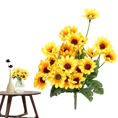 Tournesols Artificiels,Tournesols Fleurs Artificielles | Bouquet Tournesol Artificiel Ensemble De 24 Pièces | Arrangements de fleurs en soie, fleurs jaunes...