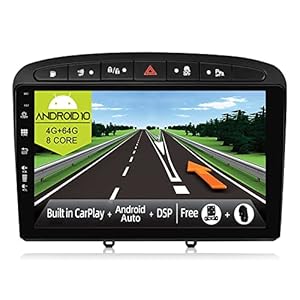 JOYX 4G+64G Android 10 Autoradio met Ingebouwd Carplay en Android Auto voor Peugeot 308/408