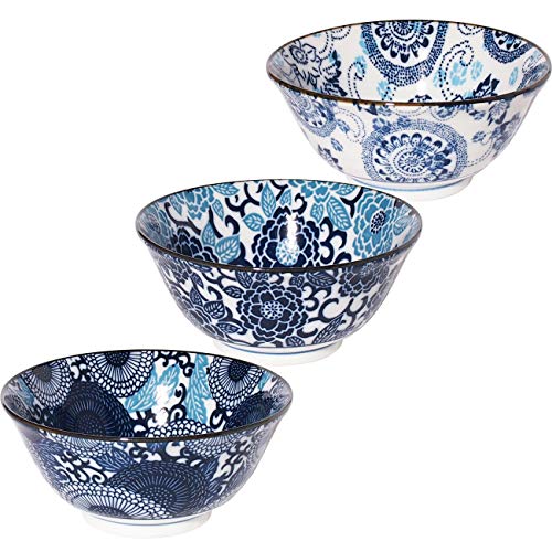 Minorutouki Konjo Multi Bowl 3 Pattern Set φ5.86×H2.7in 10.21oz