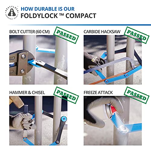 Foldylock Compact Folding Bike Lock - Award Winning Patented Lightweight High Security Bicycle Lock - Heavy Duty Anti Theft Smart Secure Guard With Key And Case For Bikes Or Scooter - 85 Cm #TOP6