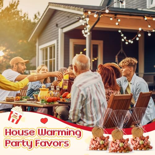 Image of Gilprop 50 Sets House Warming Party Favors Housewarming Popcorn Bag with Thank You Tag And Twine Popcorn Candy Biscuits Goodie Bag Party Favor Bags for Guests New Home Gift Idea