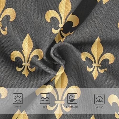 Gold Fleur De Lis Dark Gray Panties Little Girl Girls Underwear Toddlers Cotton Designer Briefs Undies Kids 2t3