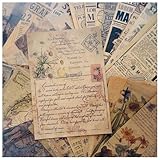 Ta Merry デザインペーパー コラージュ 素材 詰め合わせ レトロ 素材紙 背景紙 紙もの ラッピングペーパー 英字 新聞紙 40枚入り レトロ 手帳 アンティーク カレンダー ラッピング ジャンクジャーナル スクラップブック メモ帳 (夕暮れ)