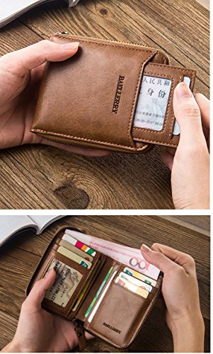 Manyip Leather mens Wallet,Credit Carder Holder Purse,Coin pocket,RFID protection wallet4