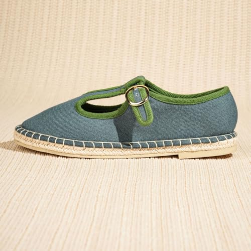 Image of Theater Women Catalonia Mary Jane Flats with Adjustable Strap | Fabric Upper | Lightweight Comfort for Casual & Smart Styling