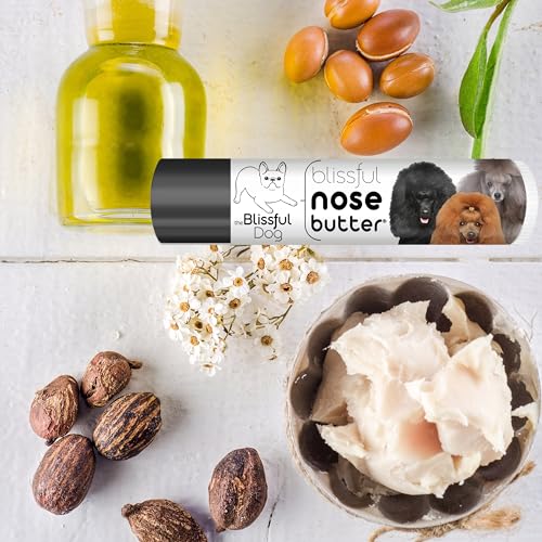 Image of The Blissful Dog Poodle Nose Butter for Dry, Cracked Skin, Lick-Safe Dog Nose Balm with Moisturizing Shea Butter, Almond, Olive, and Essential Oils, Pet Supplies, Uncented, 0.15 oz.