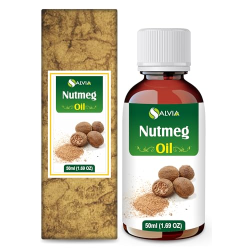 Image of Salvia Nutmeg Oil (Myristica fragrans) Essential Oil for Aromatherapy & DIY Blends - Warm Spicy Oil for Skincare, Massage & Fragrance Use - 50 ml / 1.69 fl oz